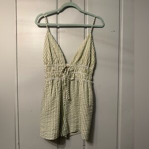 ILLA ILLA Green and White Striped Romper